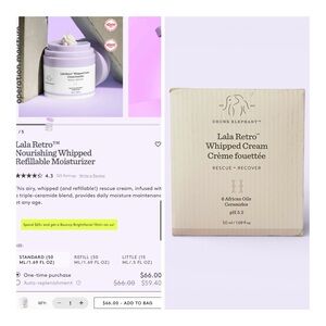 Drunk Elephant Lala Retro Nourishing Whipped Refillable Moisturizer 1.69 fl oz